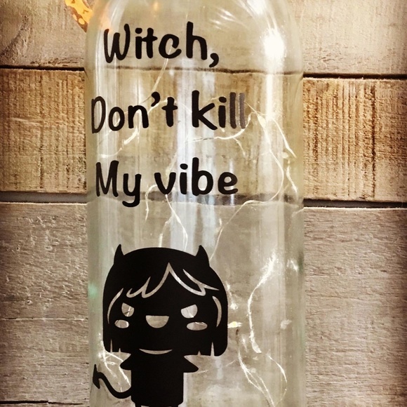 Handmade- Witch Vibe logo lighted wine bottle - Picture 4 of 10